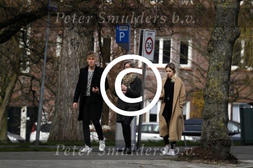 Amsterdam 2 april 2016 
Viktor Fischer met .... op straat in Amsterdam.