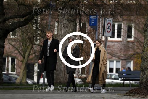 Amsterdam 2 april 2016 
Viktor Fischer met .... op straat in Amsterdam.
