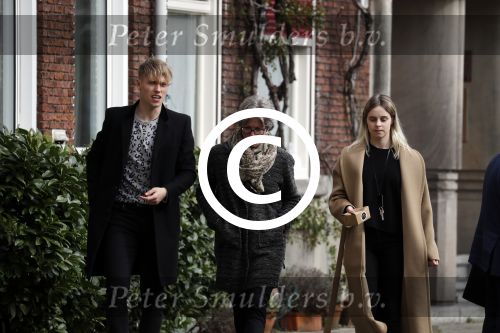 Amsterdam 2 april 2016 
Viktor Fischer met .... op straat in Amsterdam.