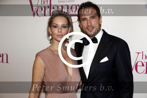 Amsterdam 13 maart 2017
Premiere het verlangen met in de hoofdrollen Chantal Janzen Gijs Naber en Alex Klaassen. Chantal met man marco