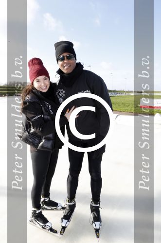 Biddinghuizen 5 maart 2017
De hollandse 100 op de ijsbaan in Biddinghuizen georganiseerd door Prins Bernhard. Patrick Kluivert met Rossana Kluivert Shane Nino en Demi