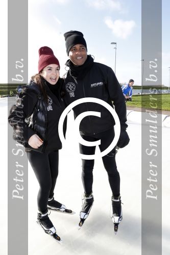 Biddinghuizen 5 maart 2017
De hollandse 100 op de ijsbaan in Biddinghuizen georganiseerd door Prins Bernhard. Patrick Kluivert met Rossana Kluivert Shane Nino en Demi