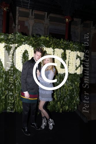 Amsterdam 9 maart 2017 
5 njaar Voque. Feest / diner in rijksmuseum en feest in the Duchess. Freddy Tratlehner met vriendin