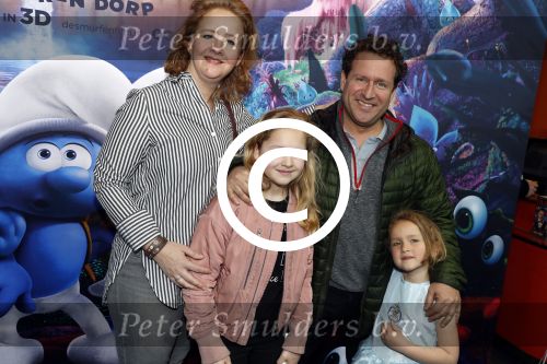 Amsterdam 18 maart 2017 
premiere Smurfen in  Pathe Arena. Hilke Bierman en Tijs v Aken