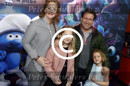 Amsterdam 18 maart 2017 
premiere Smurfen in  Pathe Arena. Hilke Bierman en Tijs v Aken