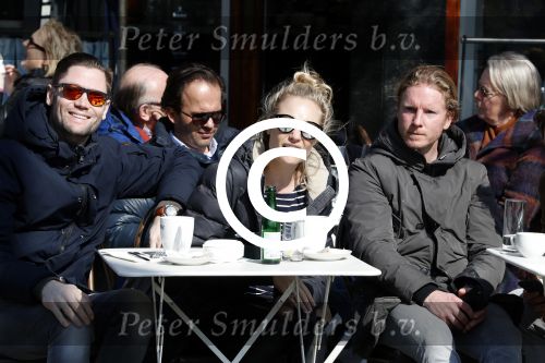 Amsterdam 23 maart 2017  
Kimberly Klaver en haar man Bas Schothorst op terras in Amsterdam