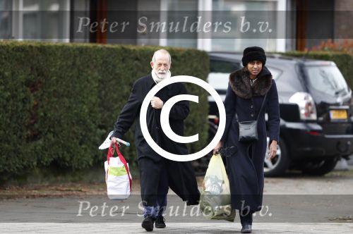 Amsterdam 19 maart 2017
Laetitia Griffith met haar man op straat in Amsterdam zuid.