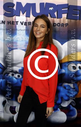 Amsterdam 18 maart 2017 
premiere Smurfen in  Pathe Arena. Margot Hanekamp