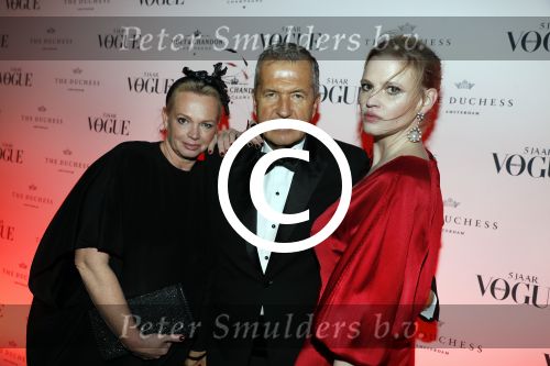 Amsterdam 9 maart 2017 
5 njaar Voque. Feest / diner in rijksmuseum en feest in the Duchess. Karin Swerink Mario Testino en Lara Stone