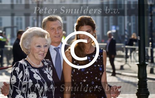Den Haag Amsterdam 27- 30 maart 2017
Koning Willem Alexander en Koningin Maxima ontvangen de president van Argentinie Mauricio Macri en zijn vrouw Juliana Awada. Prinses Beatrix