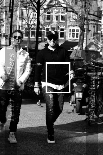 Amsterdam 14 maart 2018 
Andre Hazes jr  (met trouwring vader en ketting vader) op de cornelis schuytstraat .
Andre met zijn neef PA chauffeur en beste vriend Djarno Hofland