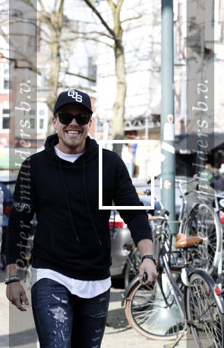 Amsterdam 14 maart 2018 
Andre Hazes jr  (met trouwring vader en ketting vader) op de cornelis schuytstraat