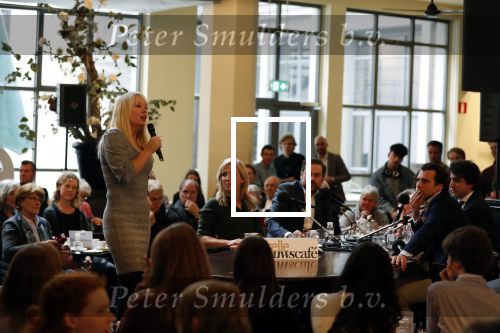 Den Haag 12 maart 2018
Fractievoorzitters Klaas Dijkhoff (VVD), Jesse Klaver (Groen Links), Lilian Marijnissen (SP) en Thierry Baudet (FvD) zijn met elkaar in gesprek in het Libelle Nieuwscafe ( Dudok) Hilmar Mulder