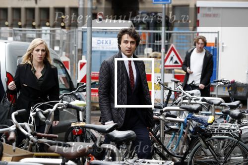Den Haag 12 maart 2018
Fractievoorzitters Klaas Dijkhoff (VVD), Jesse Klaver (Groen Links), Lilian Marijnissen (SP) en Thierry Baudet (FvD) zijn met elkaar in gesprek in het Libelle Nieuwscafe ( Dudok)