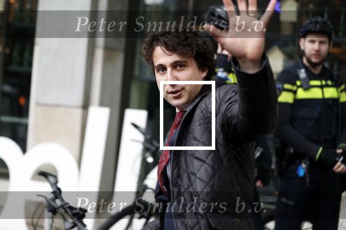 Den Haag 12 maart 2018
Fractievoorzitters Klaas Dijkhoff (VVD), Jesse Klaver (Groen Links), Lilian Marijnissen (SP) en Thierry Baudet (FvD) zijn met elkaar in gesprek in het Libelle Nieuwscafe ( Dudok)