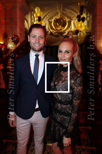 Amsterdam 4 april 2018
Feestje magnum ijs in het Amstel Hotel. Kimberley Klaver met man Bas Schothorst