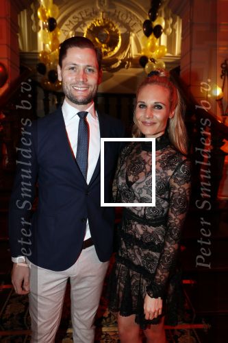 Amsterdam 4 april 2018
Feestje magnum ijs in het Amstel Hotel. Kimberley Klaver met man Bas Schothorst