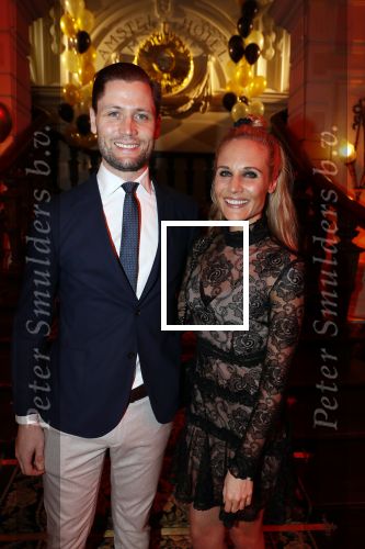 Amsterdam 4 april 2018
Feestje magnum ijs in het Amstel Hotel. Kimberley Klaver met man Bas Schothorst
