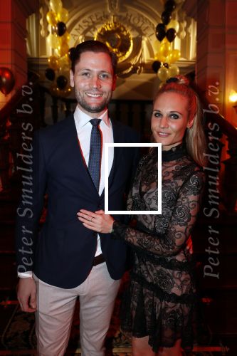 Amsterdam 4 april 2018
Feestje magnum ijs in het Amstel Hotel. Kimberley Klaver met man Bas Schothorst