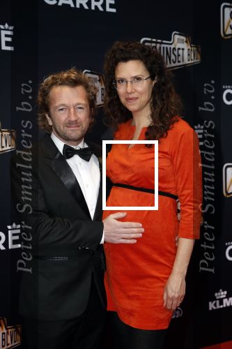 Amsterdam 29 maart 2018 
Premiere Sunset Boulevard in Carre. Pepijn Gunneweg met zwangere vrouw