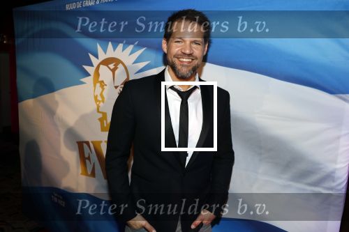 Amsterdam 19 maart 2018 
Yoran de Bont, Rene van Kooten, Brigitte Heitzer, Hans Cornelissen, Marijn Brouwers en Esmee Dekker bij de castpresentatie van de musical Evita in The Grand in Amsterdam. Hans Cornelisse is de producent.