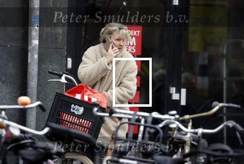 Amsterdam 23 maart 2018 
Saskia Noort doet boodschappen in Amsterdam