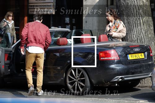 Amsterdam 30 maart 2019
Daniel de Ridder en zijn vriendin Halina Reijn op terras en op de beethovenstraat. Audi A4 cabrio