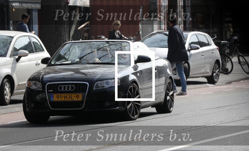 Amsterdam 30 maart 2019
Daniel de Ridder en zijn vriendin Halina Reijn op terras en op de beethovenstraat. Audi A4 cabrio