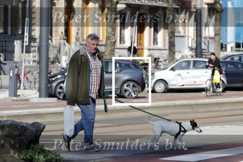 Amsterdam 1 april 2019
Hans v d Togt met zijn hondje op terras en aan het wandelen.