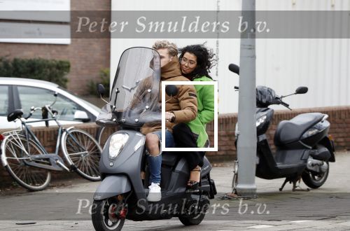 Amsterdam, 16 Maart 2019
Moise Trustfull met vriend op de scooter