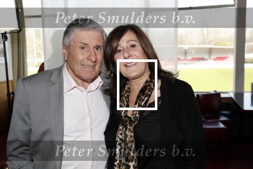 Amsterdam 30 maart 2019
Boekpresentatie van Jan Jongbloed in kantine van AFC. Sjaak Swart met zijn dochter Jacqueline