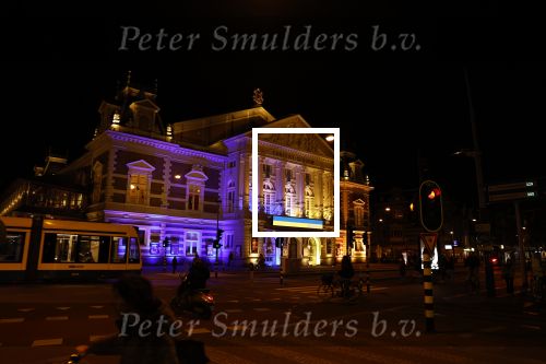 Amsterdam 4 maart 2022
Het concertgebouw is geel blauw uitgelicht icm de oorlog in Oekraine
