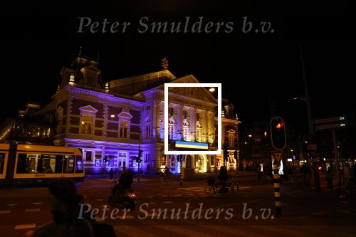 Amsterdam 4 maart 2022
Het concertgebouw is geel blauw uitgelicht icm de oorlog in Oekraine