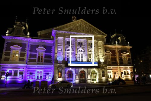 Amsterdam 4 maart 2022
Het concertgebouw is geel blauw uitgelicht icm de oorlog in Oekraine