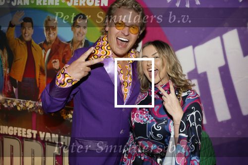 Amsterdam 4 april 2022
Thomas Berge en zijn vriendin Elianne bij presentatie toppers in de arena.
Aanwezig oa Jan Smit Jeroen v d Boom  en Rene Froger
