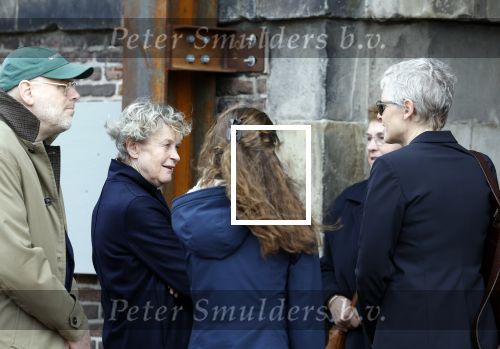 Amsterdam 15 april 2023
Herdenkingstdienst vooraf aan de begrafenis van Huub Oosterhuis in de Westertoren . Daarna gingen ze met de boot naar begraafplaats Zorgvlied. Benedicte Ficq met partner
