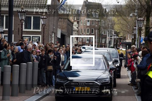 Amsterdam 12 april 2023
Koningin Maxima en Brigitte Macron bij het Anne Frank Huis 
Audi A8 van Koningin Maxima