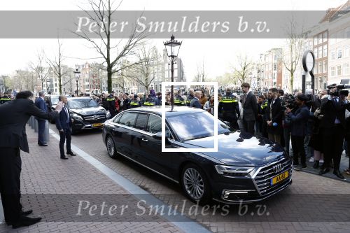 Amsterdam 12 april 2023
Koningin Maxima en Brigitte Macron bij het Anne Frank Huis 
Audi A8 van Koningin Maxima