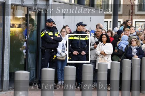 Amsterdam 12 april 2023
Koningin Maxima en Brigitte Macron bij het Anne Frank Huis 
Politie