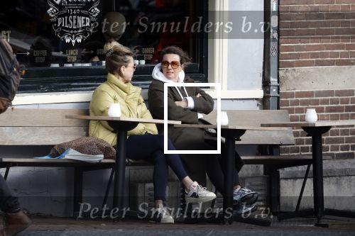Amsterdam 24 maart 2023
Prinses Annette en een vriendin drinken kopje thee op een terras in centrum van Amsterdam.