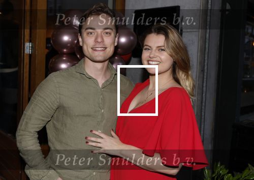 Amsterdam 22 maart 2024
Opening restaurant Poppy\'s van Moise Trustfull  Britt Scholte en Carola Kirschbaum . Britt Scholte met vriend