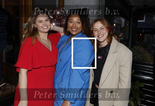 Amsterdam 22 maart 2024
Opening restaurant Poppy\'s van Moise Trustfull  Britt Scholte en Carola Kirschbaum . Britt Scholte met Noel v Kleef en Susan Radder