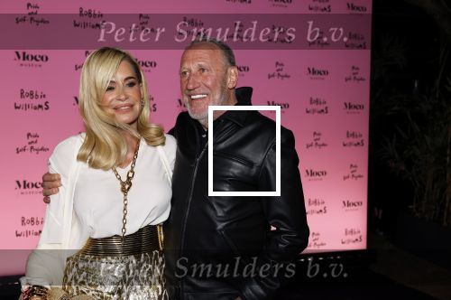 Amsterdam 7 maart 2024
Opening expositie Robbie Williams in het Moco museum. Connie Witteman met partner Henk de Vries