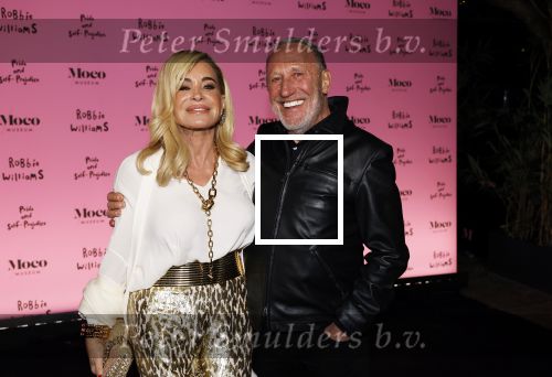 Amsterdam 7 maart 2024
Opening expositie Robbie Williams in het Moco museum. Connie Witteman met partner Henk de Vries