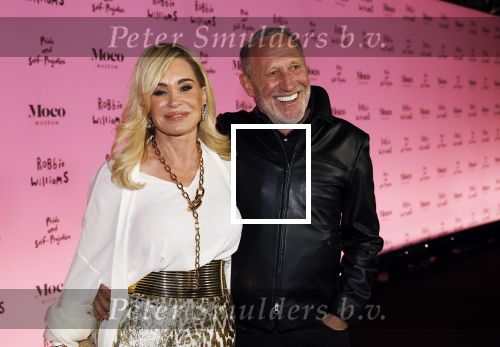 Amsterdam 7 maart 2024
Opening expositie Robbie Williams in het Moco museum. Connie Witteman met partner Henk de Vries