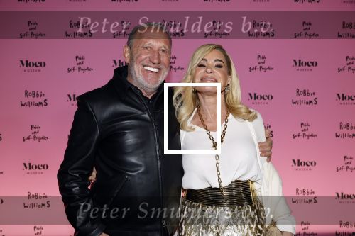 Amsterdam 7 maart 2024
Opening expositie Robbie Williams in het Moco museum. Connie Witteman met partner Henk de Vries