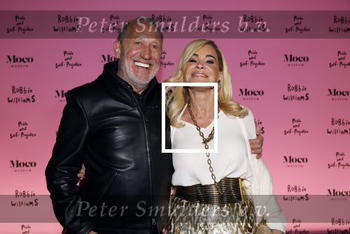 Amsterdam 7 maart 2024
Opening expositie Robbie Williams in het Moco museum. Connie Witteman met partner Henk de Vries