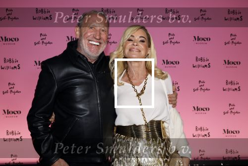 Amsterdam 7 maart 2024
Opening expositie Robbie Williams in het Moco museum. Connie Witteman met partner Henk de Vries