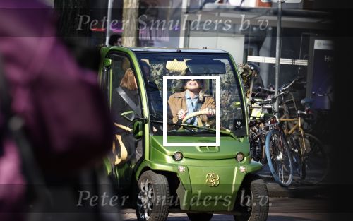 Amsterdam 6 maart 2024
Connie Witteman met haar groene Biro in Amsterdam zuid.