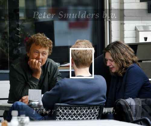 Amsterdam 22 mei 2015    
Derk Bolt met kennisen op terras.